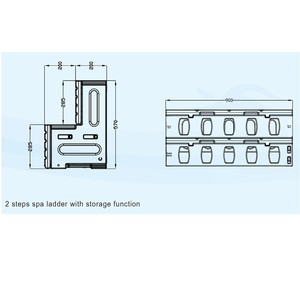 Échelle de <span class=keywords><strong>piscine</strong></span> hors sol en plastique LDPE classique et tendance, échelle de spa à deux marches avec fonction de rangement - Product Image 4