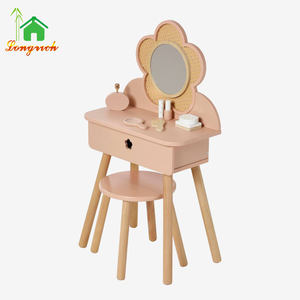 Tocador Moderno para Niñas con <span class=keywords><strong>Espejo</strong></span> y Cajones, Ideal para Dormitorio, Perfecto para Practicar Maquillaje - Product Image 6