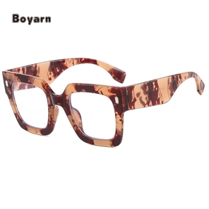 Boyarn Tendance Fleur En <span class=keywords><strong>Plastique</strong></span> Lunettes Cadres Pour Femmes Carré Anti Lumière Bleue Lunettes Oversize Optique Lunettes Usine - Product Image 2