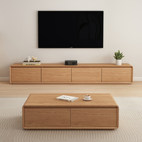 Ensemble de meuble TV et table basse en bois moderne et simple de style nordique 2025 pour petite maison pour salon