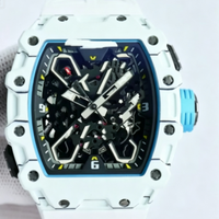 Montre mécanique de luxe sportive à cadran ajouré, boîtier tonneau, lumineuse, pour homme, plusieurs couleurs disponibles