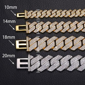 Pass Diamond <b>Tester</b> Iced Out 18mm Cuban Chain 925 Sterling Sliver Sparkling Moissanite Cuban Chain - Product Image 5