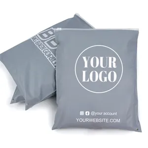 Customized Your Own Logo Clothing Garment Clothes T Shirt Packing CPE Grey Plastic Slider Zipper Bag With Vent Hole