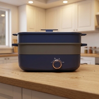 Prix usine 5L multifonctionnel cuisinière électrique antiadhésive carré marmite poêle en verre trempé économiseur d'énergie pour hôtel