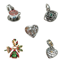 Breloques de perles pour bracelet DIY au design original, pendentifs de perles uniques en forme de cœur, de tasse à café et de tortue