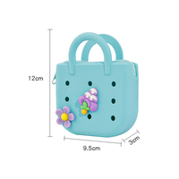 Nouveau porte-clés mignon en silicone DIY, mini sac à main étanche avec fermeture éclair et breloques pour filles