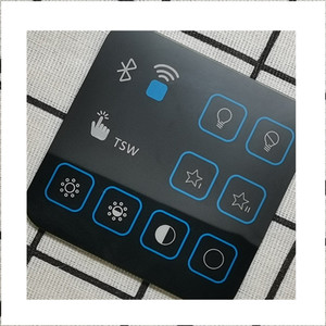 Customized Dimmable Touch Control Tempered Glass Panel Black Silk Screen Printing