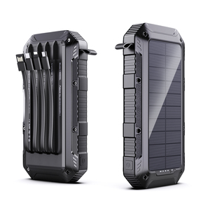 Banco de Energía Solar Impermeable de 20000mAh con Doble USB, Soporte para Teléfono Móvil, Entrada de CC Tipo-C, Batería de Litio Polímero con Protección Contra Sobrecarga - Product Image 1