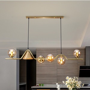 Jacksun bếp đảo chiếu sáng LED Glass Shade Đèn chùm thủy tinh hiện đại ánh sáng mặt dây chuyền nhà hàng hình cầu Mặt dây chuyền ăn uống - Product Image 4