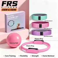 Kit d'entraînement FRS Yoga Pilates : Anneau de Pilates, Bandes de Résistance, Ballon de Yoga – Équipement de Fitness à Domicile pour Entraînement du Core et Remodelage Corporel