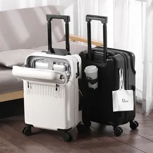 Чемодан с логотипом на заказ, чемодан, Стильный деловой чемодан с подстаканником, компактная 20-дюймовая Легкая ручная кладь