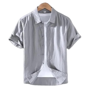 Novedad de verano, <span class=keywords><strong>camisa</strong></span> de <span class=keywords><strong>lino</strong></span> para <span class=keywords><strong>hombre</strong></span>, <span class=keywords><strong>camisa</strong></span> de <span class=keywords><strong>lino</strong></span> de algodón holgada de <span class=keywords><strong>manga</strong></span> <span class=keywords><strong>corta</strong></span> informal Retro de estilo chino OEM - Product Image 4