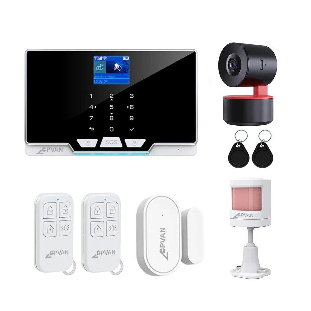 CPVAN Wireless Home Security Alarm System Anti Burglar Protection Tuya Smart WiFi GSM Alarm System