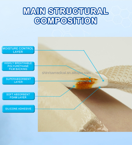 Apósito de espuma adhesiva de silicona con borde suave 4 ''x 4'' para úlceras por presión - Product Image 3
