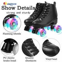 Nouveauté : Patins à roulettes à quatre roues brillants, unisexe, pour femmes, adultes et filles