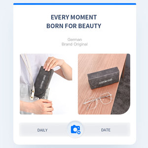 Biểu tượng tùy chỉnh mềm PU da Kính mát trường hợp thời trang Stylish hộp kính với Side lưu trữ cá nhân kính mặt trời trường hợp - Product Image 3