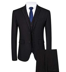 <span class=keywords><strong>Costume</strong></span> 3 pièces à fines rayures pour hommes, tenue décontractée coupe ajustée, costumes, blazer + <span class=keywords><strong>gilet</strong></span> + pantalon - Product Image 5