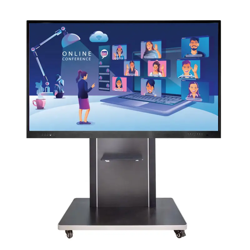 Riotouch 65 75 86 100 polegadas monitor de tela touch, infravermelho 4k uhd, placa branca inteligente, interativa, painel plano para educação, escritório