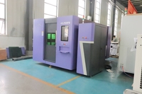 Machine de découpe laser à fibre 3kW 6kW 1020 avec couvercle de protection, découpeuse laser CNC pour plaques métalliques AKJ1020FB