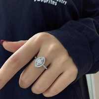Handgefertigter Luxus 18K Echtgold Diamant-Ehering Marke 3,25g Marquise-Schliff Drittanbieter-Diamant Verlobungsring für Damen