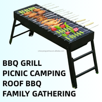 Accessoires de Camping : Barbecue Pliant Portable au Charbon, Léger, pour Pique-niques, Jardin, Plage et Fêtes en Extérieur