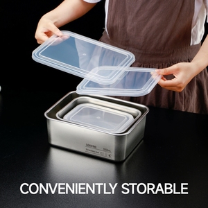 Lekfre 304 Stainless Steel Food Storage PP Flip Top Lid Dishwasher Safe Airtight Leak-Proof Eco-Friendly Modern <strong>Kitchen</strong> Design - Product Image 3