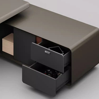 Bureau de direction intelligent haut de gamme personnalisé, nouveau design, bureau d'ordinateur de direction durable avec panneau de style bois