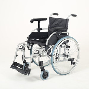 Silla de ruedas manual plegable portátil de aluminio estándar para discapacitados, silla con inodoro de precio barato estándar, para discapacitados - Product Image 3