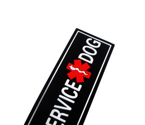 SERVICE <span class=keywords><strong>DOG</strong></span>戦術PVCゴム長方形レスキュースネークレター黒ゴムパッチスティックバッグ帽子ショルダーアップリケスティック - Product Image 6