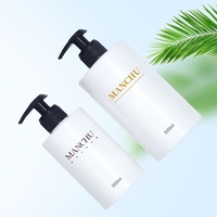 Botol sampo plastik PET silinder putih 300ml, pompa Lotion 500ml botol kosong pembersih tangan bening buram