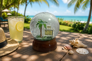 Globo de Nieve Personalizado Hecho a Mano con Palmera de Resina del Resort Ponte Vedra <span class=keywords><strong>Inn</strong></span> Club, Base de Madera, Globo de Agua de Cristal de 10 cm, Pintado a Mano, Navidad - Product Image 3