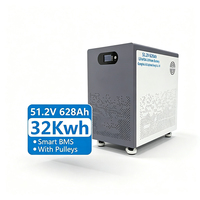 Batterie de stockage au lithium LiFePO4 mobile de type plancher 32KWH 30KWH 51.2V 48V 628Ah à décharge profonde pour la couverture des charges quotidiennes en cas de panne de réseau
