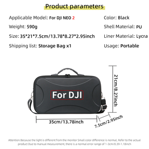Étui de transport portable pour DJI Neo <span class=keywords><strong>2</strong></span> RC <span class=keywords><strong>2</strong></span>, sac de rangement imperméable à bandoulière, boîte de protection rigide pour accessoires de drones DJI Neo <span class=keywords><strong>2</strong></span> - Product Image 6