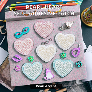 Parches de Tela Autoadhesivos Bordados con Corazón de Perla para Lona, PVC, Sombreros, Bolsos y Accesorios de Ropa - Manualidades DIY - Product Image 2