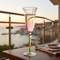 Verre à vin rouge en cristal, verre à champagne, coupe européenne vintage médiévale, gobelet rétro, tasse à fleurs dégradée
