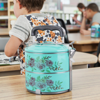 Nouveau Style Coloré En Acier Inoxydable 1L Boîte À Lunch Thermique Alimentaire Transporteur Chauffable Conservation Caractéristique pour Conteneur Couvercles