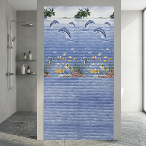 Gran oferta, 300x600mm, 30x60cm, 12x24in, azulejos de pared de cerámica para baños de Hotel, baños para el hogar, mármol, diseño azul, precio de empresa - Product Image 6