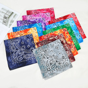 Bella vestizione sportiva leggera classica Paisley stampa accessori per <span class=keywords><strong>capelli</strong></span> Unisex sciarpa quadrata in cotone Tie Dye <span class=keywords><strong>Bandana</strong></span> sciarpa - Product Image 1