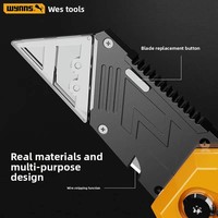 Couteau utilitaire pliant Couteau à papier peint épaissi tout en acier robuste Poignée en aluminium Métal durable Wynn's Industrial