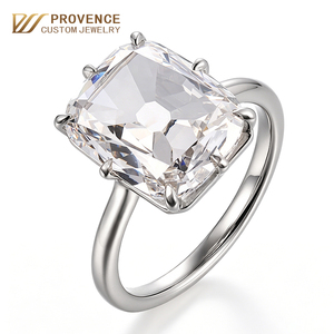 Custom 4.86carat <b>Large</b> diamonds ring cushion old mine cut lab created diamond ring real solid 18k white gold engagement ring - Product Image 1