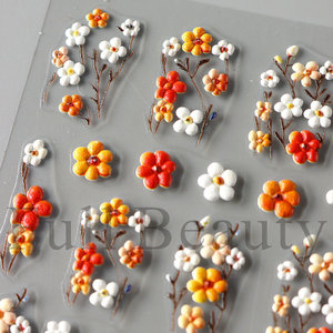 Personnalisé 3D/5D En Relief Fleurs Nail Decal DIY Adhésif Press-on Sticker Style Français <span class=keywords><strong>Manucure</strong></span> Accessoires Produits De Beauté Hot Art - Product Image 5