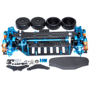 Voll räder Stoßdämpfer Metall legierung & Kunststoff & Kohle faser <span class=keywords><strong>Chassis</strong></span> Rahmen Kit für RC Drift Car Tamiya TT02 1/10 <span class=keywords><strong>DIY</strong></span> Teile - Product Image 6