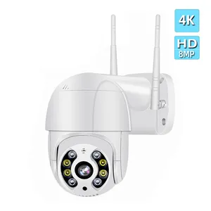 8MP CCTV Security Full Color Robot Support NVR Icsee Mini Outdoor Waterproof PTZ Wifi 4K Camera