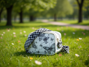 Borsa a Tracolla per Fotocamera a Forma di Farfalla in Microfibra e Pelle Sintetica con Chiusura a Cerniera per Archiviazione Digitale - Product Image 2