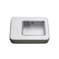 Boîte en métal rectangulaire 115x85x22mm avec couvercle de fenêtre pour l'emballage d'accessoires mobiles d'ordinateur outils de cadeaux