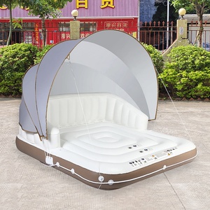 Materassino Gonfiabile Galleggiante Personalizzato per Due Persone - Doppio Lettino con Schienale e Tettuccio per <span class=keywords><strong>Piscina</strong></span> e Lago - Product Image 4