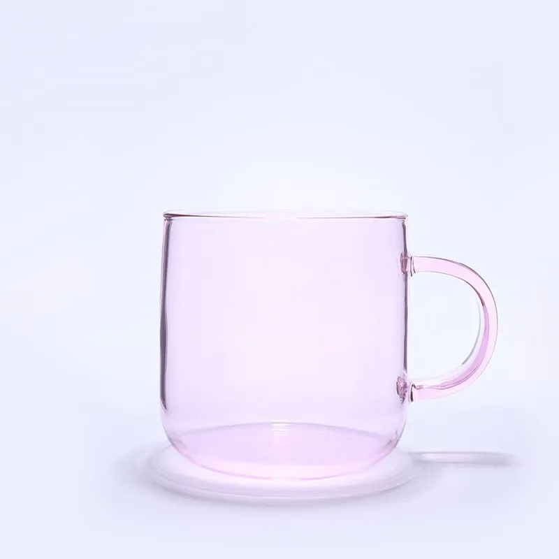 Tasse en verre de café à boire de couleur claire en borosilicate personnalisée de haute qualité tasses en verre coloré