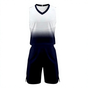 Ensemble Maillot et Short de Basketball Personnalisé pour Homme – Col en V, Sans Manches, Couleur Dégradée, Polyester Anti-Transpiration - Product Image 2