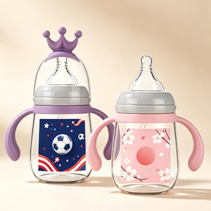 Bouteille d'alimentation pour bébé en silicone à col large, anti-fuite, facile à tenir, pour l'alimentation au lait - Product Image 3