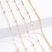 Collier en perles simple et élégant pour femmes en laiton plaqué or 14 carats de CM Jewelry Wholesale avec des perles espacées de manière irrégulière